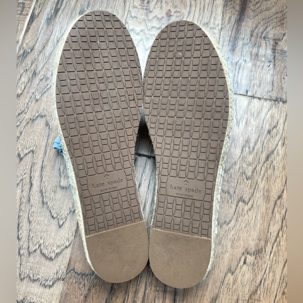 Kate Spade New York Laila Blue Bird Suede Espadrille Slip-On Mule Shoes 9.5 NWOT - Picture 7 of 10